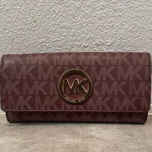 Michael Kors Monogram leather wallet Damson Purple